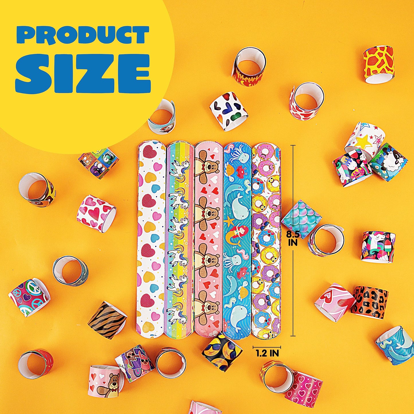 JOYIN 144 Pcs Slap Bracelets for Kids, Bulk Wristbands with Animals, Friendship, Heart, Party Favors, Classroom Prizes Birthday Exchanging Gifts,Goodies Bag Stuffers Fillers